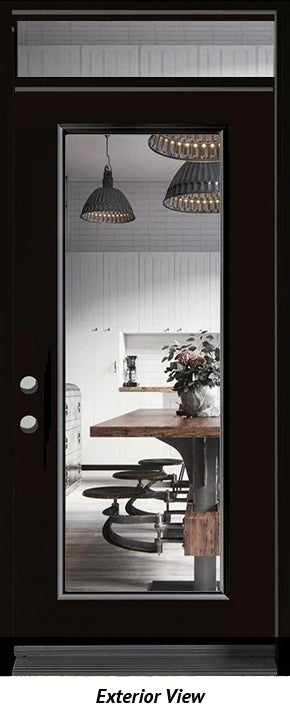 Entry Door and Transom 41 1/2" x 97" Right Hinge Black