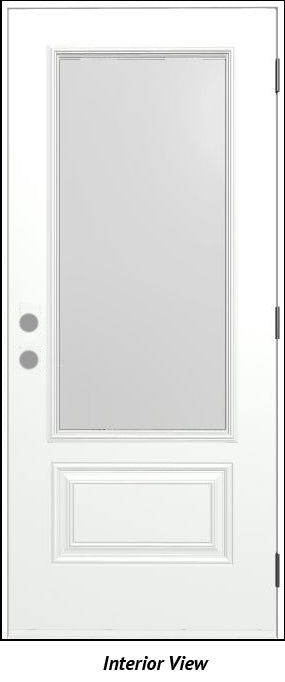 Entry Door Frosted Glass 34 x 80 Left Hinge Aztec Red - 0