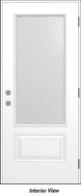 Entry Door Frosted Glass 34 x 80 Left Hinge Aztec Red - 0