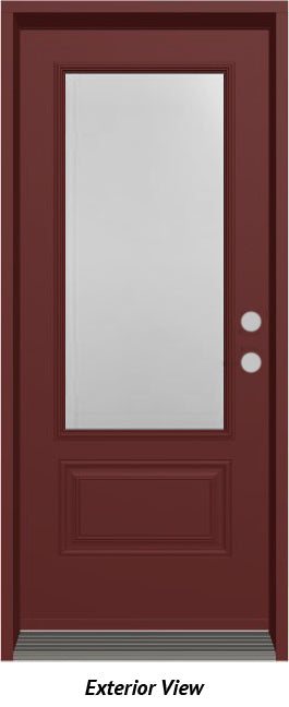 Entry Door Frosted Glass 34 x 80 Left Hinge Aztec Red