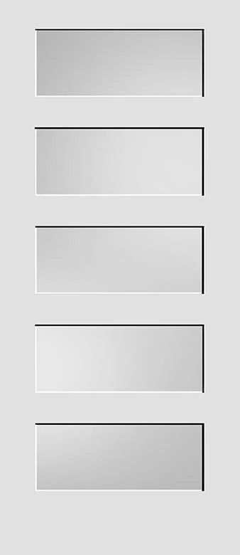 Shaker Doors 5-Panel DIFFUSED GLASS 80" Tall.