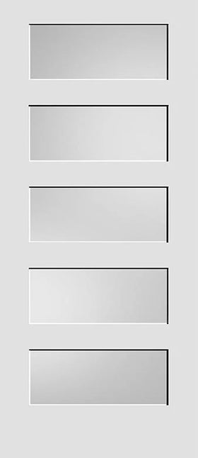 Shaker Doors 5-Panel DIFFUSED GLASS 80" Tall.