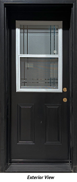 Entry Door Frosted Venting Window 32 x 80 Left Hinge Black