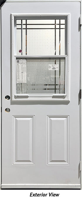 Entry Door Frosted Venting Window 32 x 80 Left Hinge Black - 0