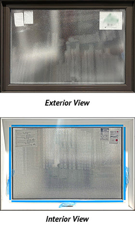 Awning Window 59 1/2" Wide x 39 1/2" Tall-Frosted Glass-Brown