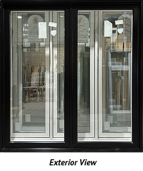 Casement Window 2-Section 68" Wide x 72" Tall-Black