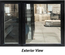 Casement Window, 2 Section 76 1/2" Wide x 67" Tall-Black