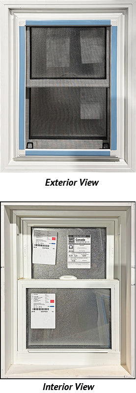 Double Hung Window 20" Wide x 27 1/2" Tall-Frosted, Triple Glaze
