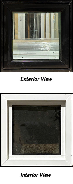 Fixed Porthole Window 12" x 12"-Triple glazed-Black Exterior