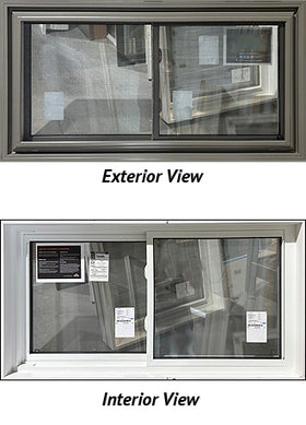 Sliding Double Tilt Sash Window, 57 7/8" Wide x 30 1/8" Tall-Sable