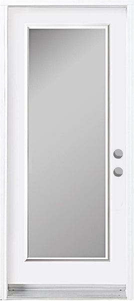 1-Lite Acid Etched Glass Entry Doors-Prefinished White