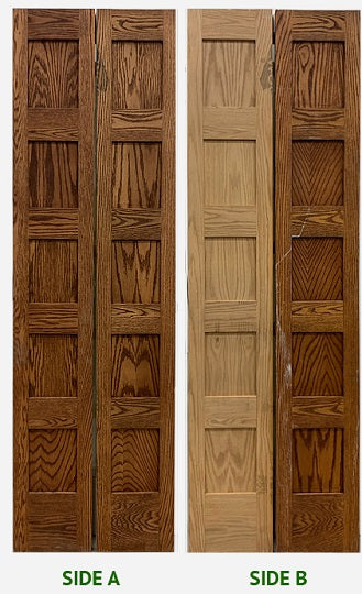 CLOSET DOOR PAIR Shaker 5-Panel Doors-Paint Grade Oak-11¾