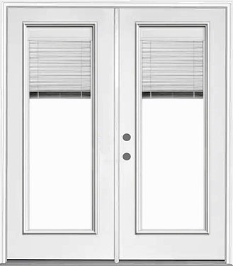 French Patio Doors with Internal Miniblinds - 0