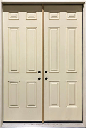 DOUBLE 32" ENTRY DOOR SYSTEM FIBERGLASS 6 PANEL DESIGN 66" X 98"