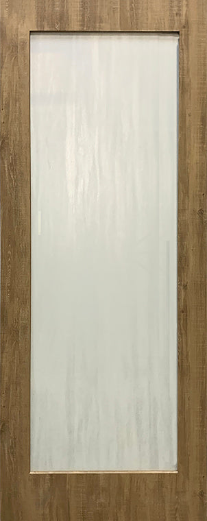 Shaker Door 1-Panel-Frosted Glass, 32" x 80" Vinyl Wrapped Walnut