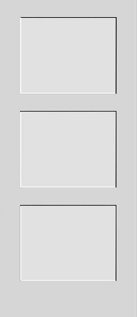 Shaker Doors 3 Panel Primed 96" Tall