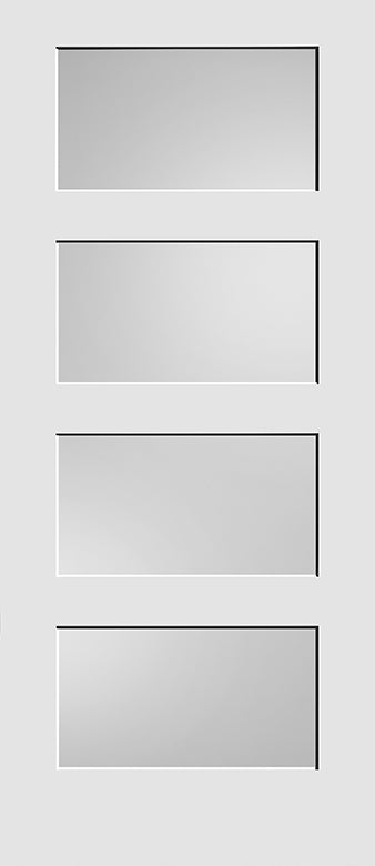 4 Panel Shaker Doors DIFFUSED LAMINATED GLASS 80" Tall.