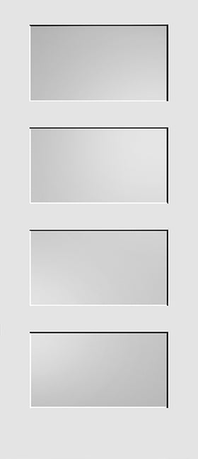 4 Panel Shaker Doors DIFFUSED LAMINATED GLASS 80" Tall.