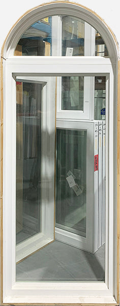 Fixed Window-Round Top 30" Wide x 76 1/2" Tall-Black. - 0