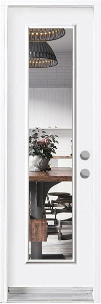 1-Lite Clear Glass Entry Doors-Prefinished White