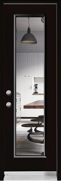 1-Lite Clear Glass Entry Doors-BLACK Exterior