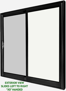 IN STOCK Patio Sliding Doors-2 Panel 72" Wide x 96" Tall-Black Exterior