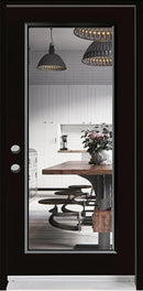 1-Lite Clear Glass Entry Doors-BLACK Exterior-6