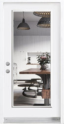 1-Lite Clear Glass Entry Doors-Prefinished White-6