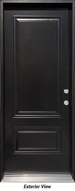 Steel Insulated Entry Door, 2-Panel Design 32" Left Hinge BLACK