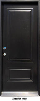 Steel Insulated Entry Door, 2-Panel Design 36" Right Hinge BLACK 2 Sides-1