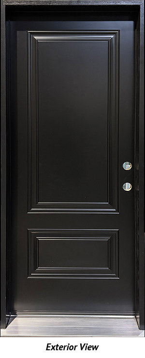 Steel Insulated Entry Door, 2-Panel Design 32" Left Hinge BLACK 2 Sides