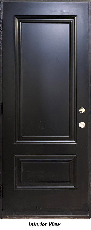 Steel Insulated Entry Door, 2-Panel Design 36" Right Hinge BLACK 2 Sides - 0