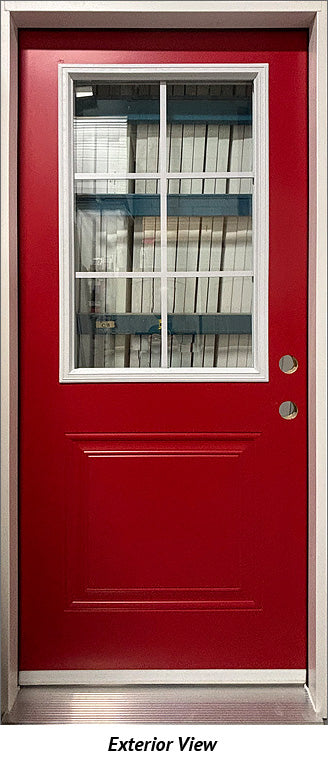 Steel Entry Door, 2-Panel, 6-Lite Clear Glass Design 34" Left Hinge