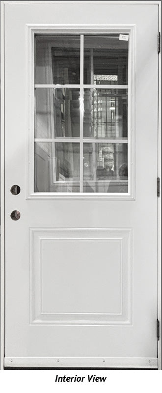 Steel Entry Door, 2-Panel, 6-Lite Clear Glass Design 34" Left Hinge - 0