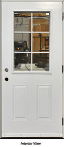 Steel Entry Door, 6-Panel, 6-Lite Clear Glass Design 36" Left Hinge-3