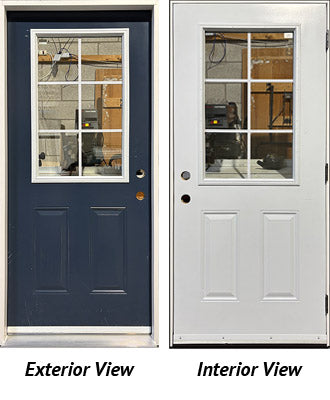 Steel Entry Door, 6-Panel, 6-Lite Clear Glass Design 36" Left Hinge