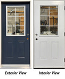 Steel Entry Door, 6-Panel, 6-Lite Clear Glass Design 36" Left Hinge-1