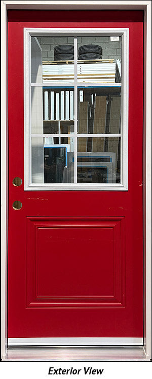 Steel Entry Door, 2-Panel, 6-Lite Clear Glass Design 32" Right Hinge