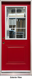 Steel Entry Door, 2-Panel, 6-Lite Clear Glass Design 32" Right Hinge-1