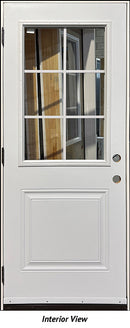 Steel Entry Door, 2-Panel, 6-Lite Clear Glass Design 32" Right Hinge-2