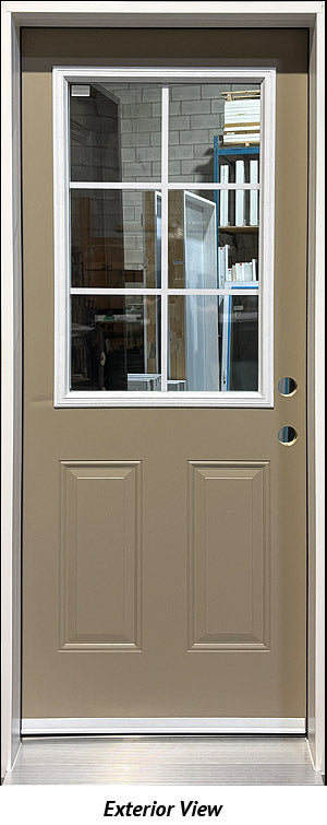 Steel Entry Door, 2-Panel, 6-Lite Clear Glass Design 32" Left Hinge