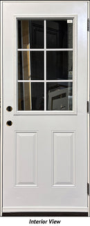 Steel Entry Door, 2-Panel, 6-Lite Clear Glass Design 32" Left Hinge-2