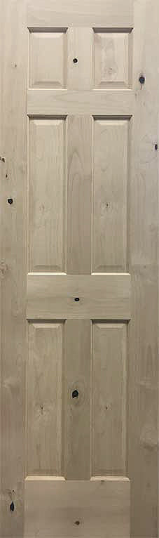 Raised 6 Panel Colonial Design Door Knotty Alder 23 3/4" x 80"