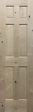 Raised 6 Panel Colonial Design Door Knotty Alder 23 3/4" x 80"-1