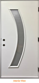 Insulated Steel Entry Door, "Modern Arc" Design 36" x 80" LH-2