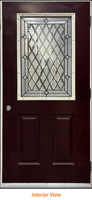 Insulated Steel Entry Door, "Kinnitty" Glass Design 36" x 80" Left Hinge-2