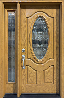 Fiberglass "Contessa" Front Entry System-Door and 1 Sidelite-49 x 81 1/2"