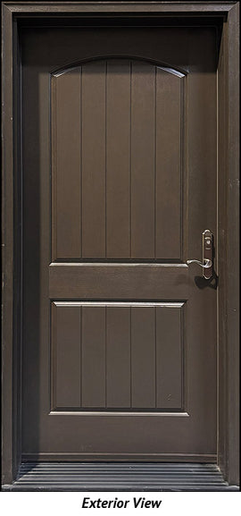 Fiberglass, 2-Panel Arch Design Prehung Entry Door 36" x 80" LH