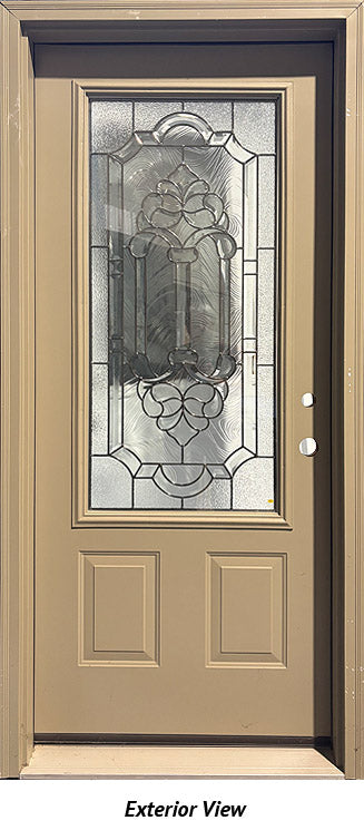 Insulated Entry Door, "Salerno" Glass Design 3-Panel 34" x 80" LH