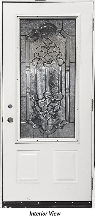 Insulated Entry Door, "Salerno" Glass Design 3-Panel 34" x 80" LH